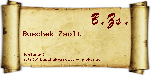 Buschek Zsolt névjegykártya